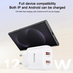 Yesido YC104 12W 2.4A USB 雙埠充電器組合，附 1m USB 轉 Type-C 數據線，YC104