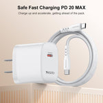 Yesido YC18U PD20W Type-C 充電器組合，附 1m Type-C 轉 Type-C 數據線，YC18U