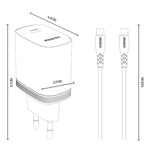 Yesido YC105 PD20W Type-C 充電器組合，附 1m Type-C 轉 Type-C 數據線，YC105