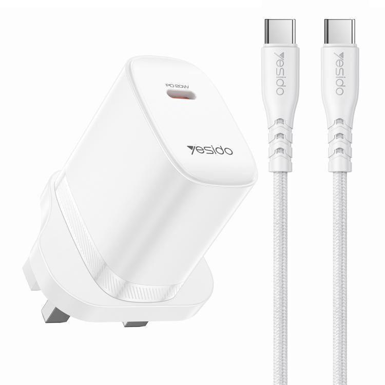 Yesido YC151 PD20W Type-C 充電器組合，附 1m Type-C 轉 Type-C 數據線，YC151