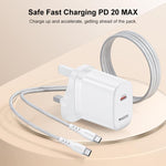 Yesido YC151 PD20W Type-C 充電器組合，附 1m Type-C 轉 Type-C 數據線，YC151