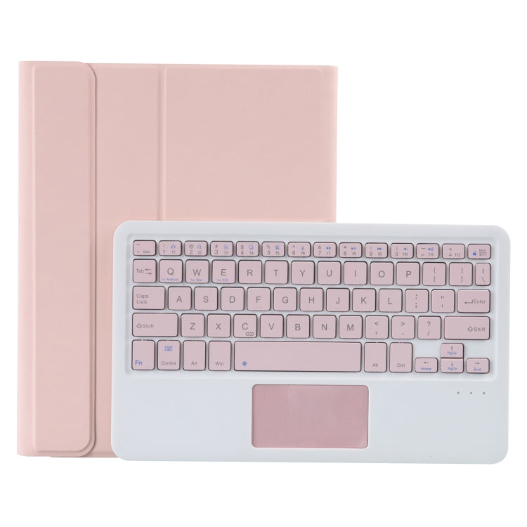 T098B-A 壓紋皮革質感 TPU 可拆式糖果色藍牙鍵盤保護殼，適用於 iPad Air 11 2024 / 2025 / Air 4 10.9 吋 2020，附支架、筆槽與觸控功能，T098B-A