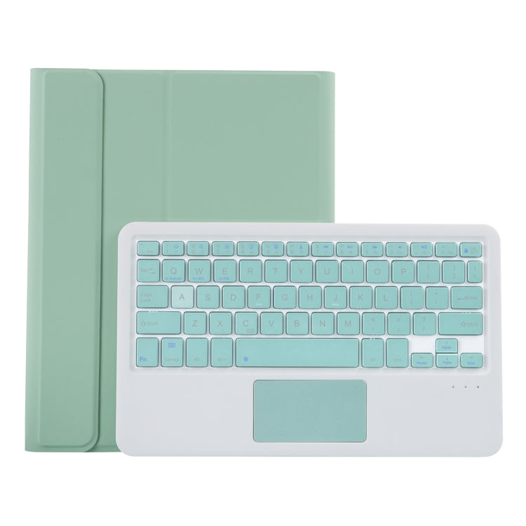 T098B-A 壓紋皮革質感 TPU 可拆式糖果色藍牙鍵盤保護殼，適用於 iPad Air 11 2024 / 2025 / Air 4 10.9 吋 2020，附支架、筆槽與觸控功能，T098B-A