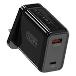 HX119 120W USB 與 Type-C 雙介面快速充電器，歐規插頭、英規插頭、美規插頭