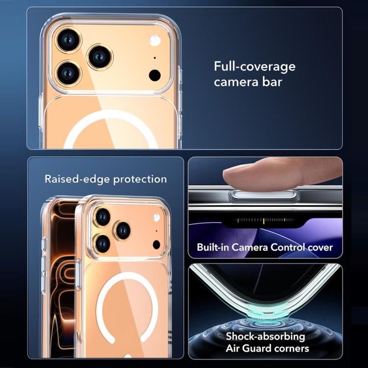 水晶透明磁吸手機殼，適用於 iPhone 17 Pro Max，適用於 iPhone 17 Pro