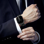牛仔縫線素皮錶帶，適用於 Apple Watch 46mm / 49mm / 45mm / 44mm
