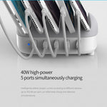 ORICO DUK-5P 40W 5 埠 USB 智能充電站，附支架，美規插頭、英規插頭、澳規插頭