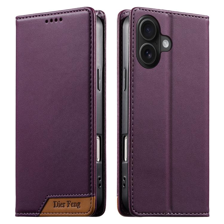 Dierfeng 拼接強磁 RFID 素皮手機殼，適用於 iPhone 16、iPhone 15 Pro Max、iPhone 15 Pro、iPhone 15 Plus、iPhone 15、iPhone 14 Plus、iPhone 14 / 13、iPhone 14 Pro