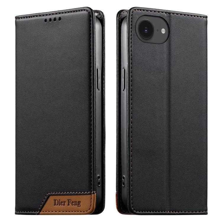 Dierfeng 拼接強磁 RFID 素皮手機殼，適用於 iPhone 17e / 16e、iPhone 17 Pro Max、iPhone 17 Pro、iPhone 17、iPhone Air、iPhone 16 Pro Max、iPhone 16 Pro、iPhone 16 Plus