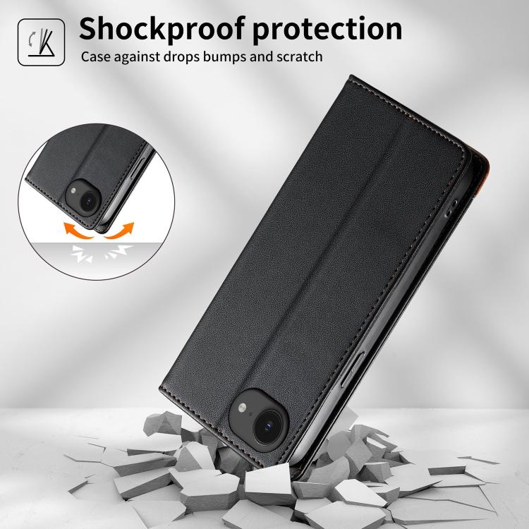 Dierfeng Splicing Strong Magnetic RFID Vegan Leather Phone Case, For iPhone 17e / 16e, For iPhone 17 Pro Max, For iPhone 17 Pro, For iPhone 17, For iPhone Air, For iPhone 16 Pro Max, For iPhone 16 Pro, For iPhone 16 Plus