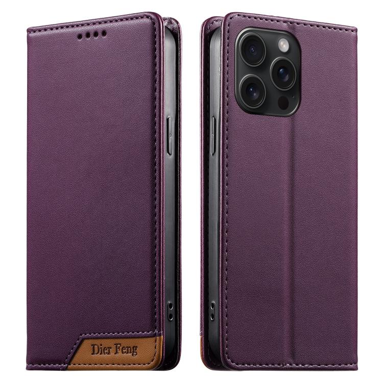 Dierfeng 拼接強磁 RFID 素皮手機殼，適用於 iPhone 16、iPhone 15 Pro Max、iPhone 15 Pro、iPhone 15 Plus、iPhone 15、iPhone 14 Plus、iPhone 14 / 13、iPhone 14 Pro