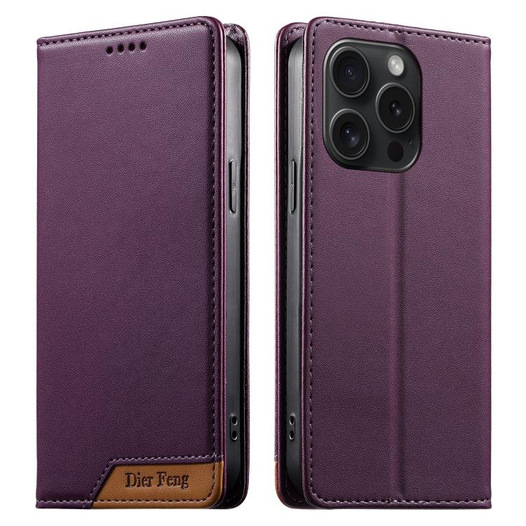 Dierfeng 拼接強磁 RFID 素皮手機殼，適用於 iPhone 16、iPhone 15 Pro Max、iPhone 15 Pro、iPhone 15 Plus、iPhone 15、iPhone 14 Plus、iPhone 14 / 13、iPhone 14 Pro