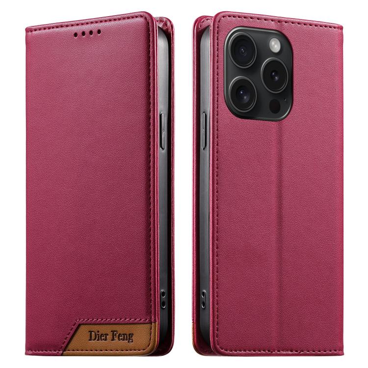 Dierfeng 拼接強磁 RFID 素皮手機殼，適用於 iPhone 16、iPhone 15 Pro Max、iPhone 15 Pro、iPhone 15 Plus、iPhone 15、iPhone 14 Plus、iPhone 14 / 13、iPhone 14 Pro
