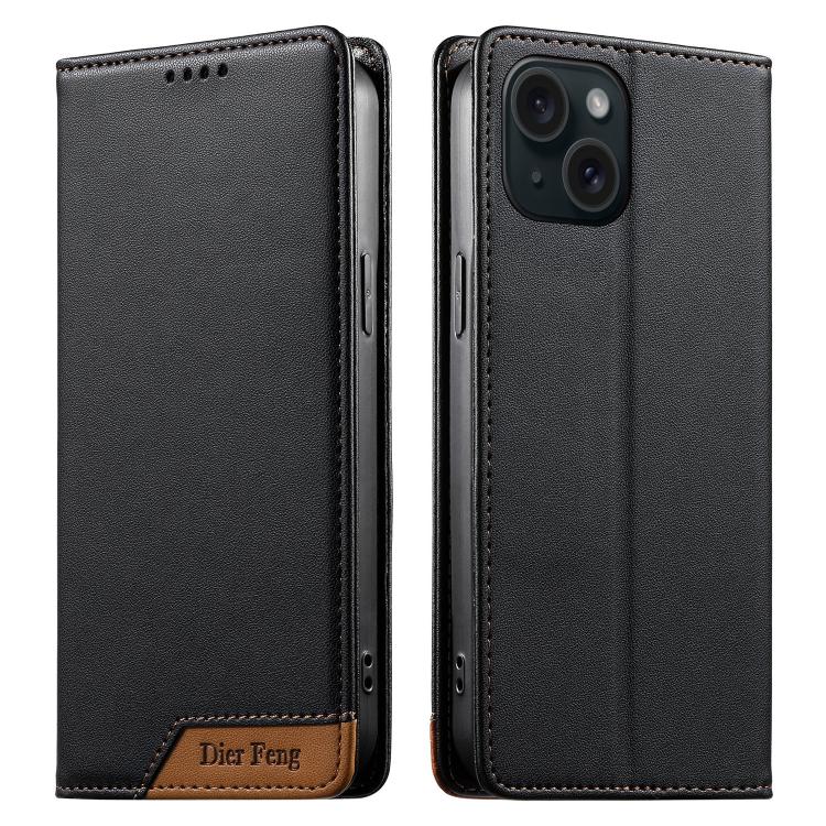 Dierfeng 拼接強磁 RFID 素皮手機殼，適用於 iPhone 16、iPhone 15 Pro Max、iPhone 15 Pro、iPhone 15 Plus、iPhone 15、iPhone 14 Plus、iPhone 14 / 13、iPhone 14 Pro