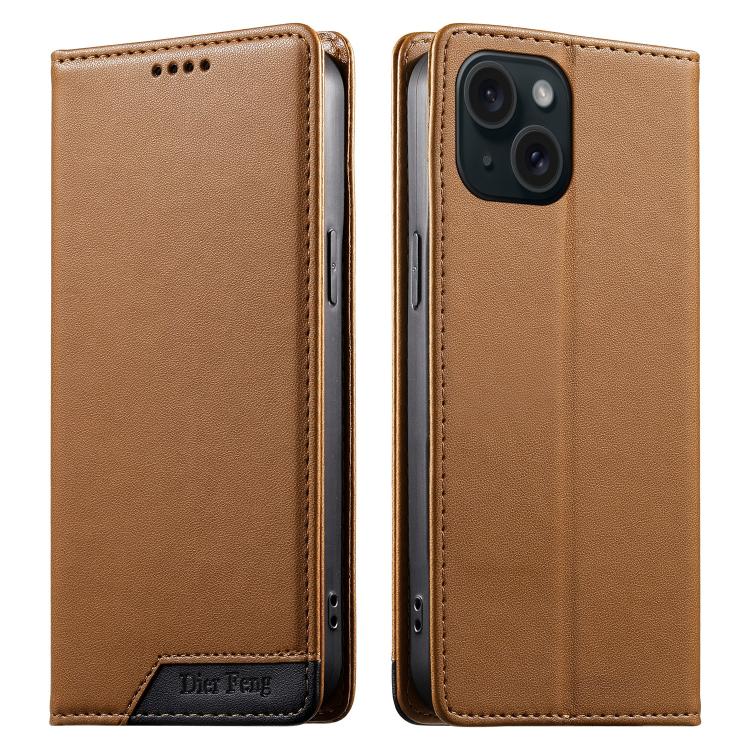 Dierfeng 拼接強磁 RFID 素皮手機殼，適用於 iPhone 16、iPhone 15 Pro Max、iPhone 15 Pro、iPhone 15 Plus、iPhone 15、iPhone 14 Plus、iPhone 14 / 13、iPhone 14 Pro