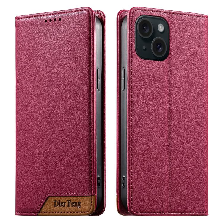 Dierfeng 拼接強磁 RFID 素皮手機殼，適用於 iPhone 16、iPhone 15 Pro Max、iPhone 15 Pro、iPhone 15 Plus、iPhone 15、iPhone 14 Plus、iPhone 14 / 13、iPhone 14 Pro