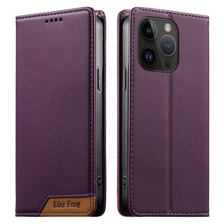 Dierfeng 拼接強磁 RFID 素皮手機殼，適用於 iPhone 16、iPhone 15 Pro Max、iPhone 15 Pro、iPhone 15 Plus、iPhone 15、iPhone 14 Plus、iPhone 14 / 13、iPhone 14 Pro
