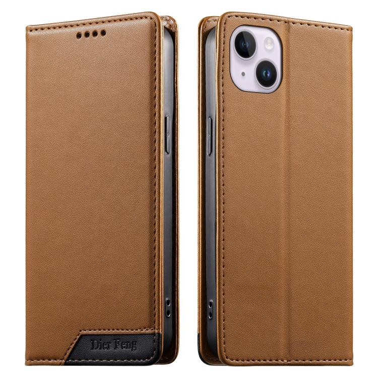 Dierfeng 拼接強磁 RFID 素皮手機殼，適用於 iPhone 16、iPhone 15 Pro Max、iPhone 15 Pro、iPhone 15 Plus、iPhone 15、iPhone 14 Plus、iPhone 14 / 13、iPhone 14 Pro