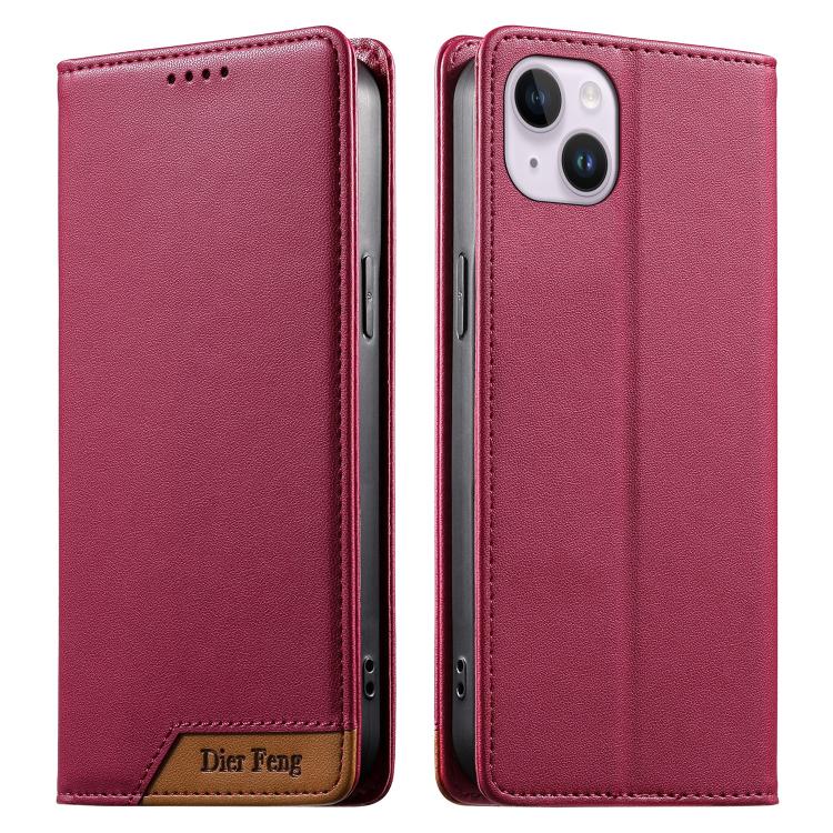 Dierfeng 拼接強磁 RFID 素皮手機殼，適用於 iPhone 16、iPhone 15 Pro Max、iPhone 15 Pro、iPhone 15 Plus、iPhone 15、iPhone 14 Plus、iPhone 14 / 13、iPhone 14 Pro