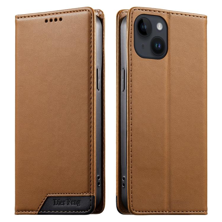 Dierfeng 拼接強磁 RFID 素皮手機殼，適用於 iPhone 16、iPhone 15 Pro Max、iPhone 15 Pro、iPhone 15 Plus、iPhone 15、iPhone 14 Plus、iPhone 14 / 13、iPhone 14 Pro