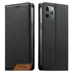 Dierfeng拼接強磁性RFID素食皮革手機殼，適用於iPhone 11 Pro Max、iPhone 11、iPhone 11 Pro、iPhone X / XS、iPhone XR、iPhone XS Max、iPhone 8 Plus / 7 Plus