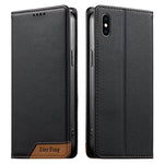 Dierfeng拼接強磁性RFID素食皮革手機殼，適用於iPhone 11 Pro Max、iPhone 11、iPhone 11 Pro、iPhone X / XS、iPhone XR、iPhone XS Max、iPhone 8 Plus / 7 Plus