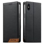 Dierfeng拼接強磁性RFID素食皮革手機殼，適用於iPhone 11 Pro Max、iPhone 11、iPhone 11 Pro、iPhone X / XS、iPhone XR、iPhone XS Max、iPhone 8 Plus / 7 Plus