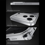 豪華皮革紋理磁吸金屬手機殼附彈簧扣，適用於 iPhone 17 Pro Max、iPhone 17 Pro