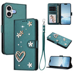 ZS01 雙層心花素皮手機殼附手腕帶，適用 iPhone 17e / 16e、iPhone 17 Pro Max、iPhone 17 Pro、iPhone 17、iPhone Air、iPhone 16 Pro Max