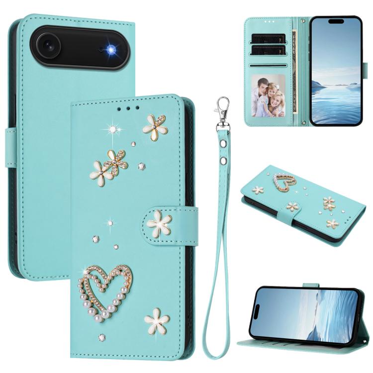 ZS01 雙層心花素皮手機殼附手腕帶，適用 iPhone 17e / 16e、iPhone 17 Pro Max、iPhone 17 Pro、iPhone 17、iPhone Air、iPhone 16 Pro Max