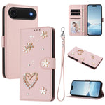 ZS01 雙層心花素皮手機殼附手腕帶，適用 iPhone 17e / 16e、iPhone 17 Pro Max、iPhone 17 Pro、iPhone 17、iPhone Air、iPhone 16 Pro Max