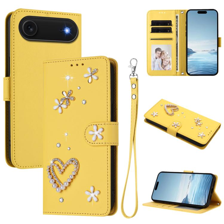 ZS01 雙層心花素皮手機殼附手腕帶，適用 iPhone 17e / 16e、iPhone 17 Pro Max、iPhone 17 Pro、iPhone 17、iPhone Air、iPhone 16 Pro Max