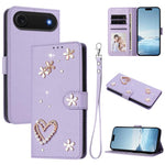 ZS01 雙層心花素皮手機殼附手腕帶，適用 iPhone 17e / 16e、iPhone 17 Pro Max、iPhone 17 Pro、iPhone 17、iPhone Air、iPhone 16 Pro Max
