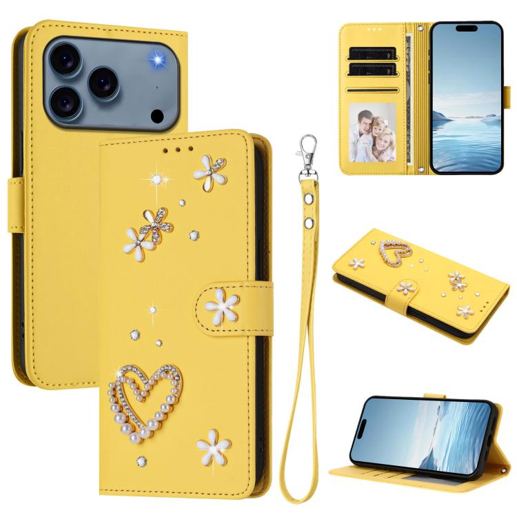 ZS01 雙層心花素皮手機殼附手腕帶，適用 iPhone 17e / 16e、iPhone 17 Pro Max、iPhone 17 Pro、iPhone 17、iPhone Air、iPhone 16 Pro Max