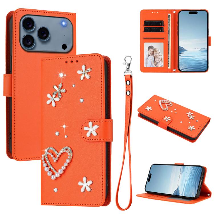 ZS01 雙層心花素皮手機殼附手腕帶，適用 iPhone 17e / 16e、iPhone 17 Pro Max、iPhone 17 Pro、iPhone 17、iPhone Air、iPhone 16 Pro Max
