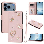 ZS01 雙層心花素皮手機殼附手腕帶，適用 iPhone 17e / 16e、iPhone 17 Pro Max、iPhone 17 Pro、iPhone 17、iPhone Air、iPhone 16 Pro Max