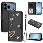 ZS01 雙層心花素皮手機殼附手腕帶，適用 iPhone 17e / 16e、iPhone 17 Pro Max、iPhone 17 Pro、iPhone 17、iPhone Air、iPhone 16 Pro Max