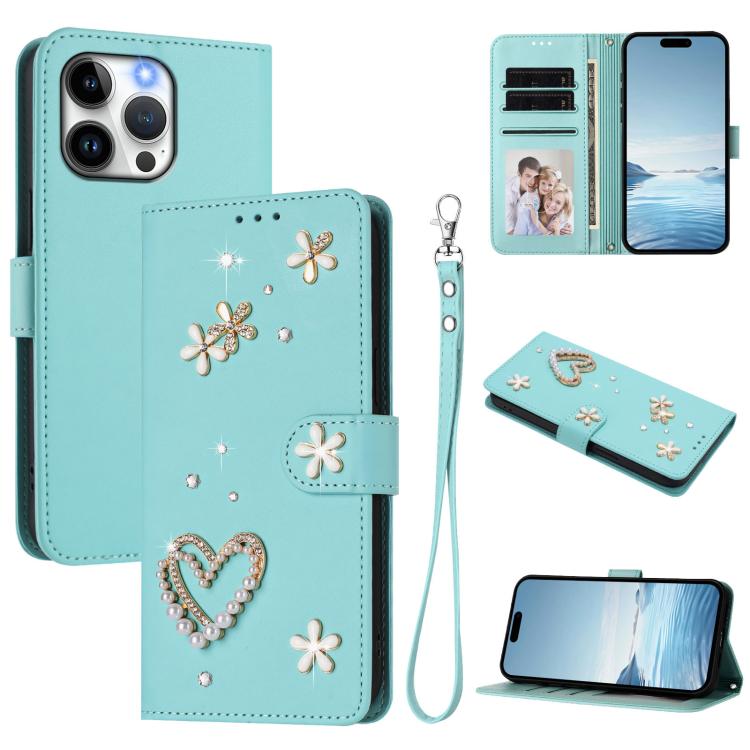 ZS01 雙層心花素皮手機殼附手腕帶，適用 iPhone 15、iPhone 14 Plus、iPhone 14 / 13、iPhone 14 Pro、iPhone 14 Pro Max、iPhone 13 Pro Max