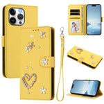 ZS01 雙層心花素皮手機殼附手腕帶，適用 iPhone 15、iPhone 14 Plus、iPhone 14 / 13、iPhone 14 Pro、iPhone 14 Pro Max、iPhone 13 Pro Max