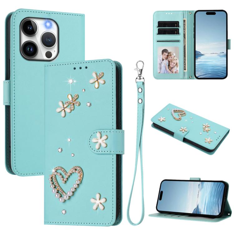 ZS01 雙層心花素皮手機殼附手腕帶，適用 iPhone 15、iPhone 14 Plus、iPhone 14 / 13、iPhone 14 Pro、iPhone 14 Pro Max、iPhone 13 Pro Max