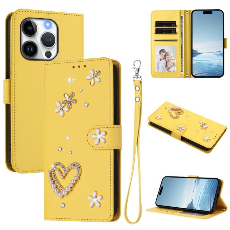 ZS01 雙層心花素皮手機殼附手腕帶，適用 iPhone 15、iPhone 14 Plus、iPhone 14 / 13、iPhone 14 Pro、iPhone 14 Pro Max、iPhone 13 Pro Max