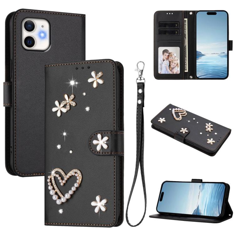 ZS01 雙層心花素皮手機殼附手腕帶，適用 iPhone 13 Pro、iPhone 12 / 12 Pro、iPhone 12 Pro Max、iPhone 11 Pro Max、iPhone 11、iPhone 11 Pro