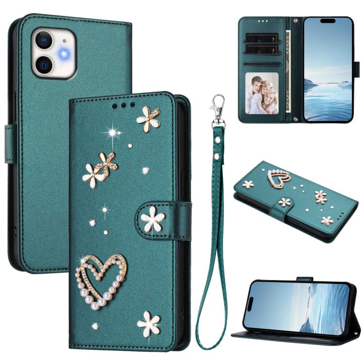 ZS01 雙層心花素皮手機殼附手腕帶，適用 iPhone 13 Pro、iPhone 12 / 12 Pro、iPhone 12 Pro Max、iPhone 11 Pro Max、iPhone 11、iPhone 11 Pro