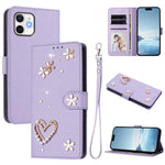 ZS01 雙層心花素皮手機殼附手腕帶，適用 iPhone 13 Pro、iPhone 12 / 12 Pro、iPhone 12 Pro Max、iPhone 11 Pro Max、iPhone 11、iPhone 11 Pro
