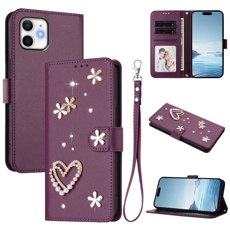 ZS01 雙層心花素皮手機殼附手腕帶，適用 iPhone 13 Pro、iPhone 12 / 12 Pro、iPhone 12 Pro Max、iPhone 11 Pro Max、iPhone 11、iPhone 11 Pro