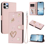 ZS01 雙層心花素皮手機殼附手腕帶，適用 iPhone 13 Pro、iPhone 12 / 12 Pro、iPhone 12 Pro Max、iPhone 11 Pro Max、iPhone 11、iPhone 11 Pro