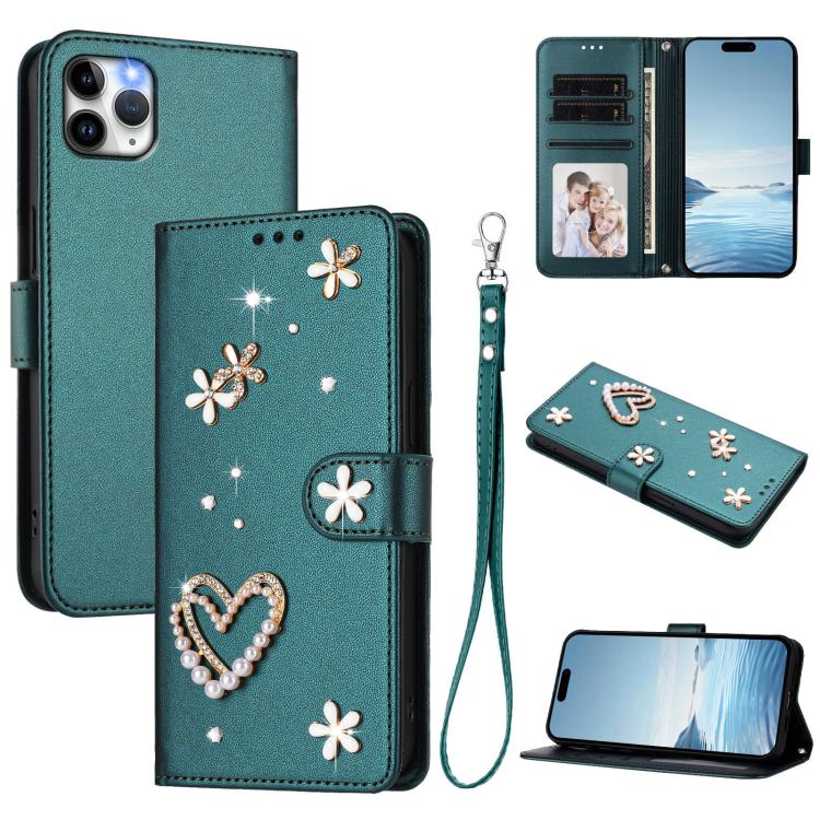 ZS01 雙層心花素皮手機殼附手腕帶，適用 iPhone 13 Pro、iPhone 12 / 12 Pro、iPhone 12 Pro Max、iPhone 11 Pro Max、iPhone 11、iPhone 11 Pro