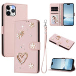 ZS01 雙層心花素皮手機殼附手腕帶，適用 iPhone 13 Pro、iPhone 12 / 12 Pro、iPhone 12 Pro Max、iPhone 11 Pro Max、iPhone 11、iPhone 11 Pro