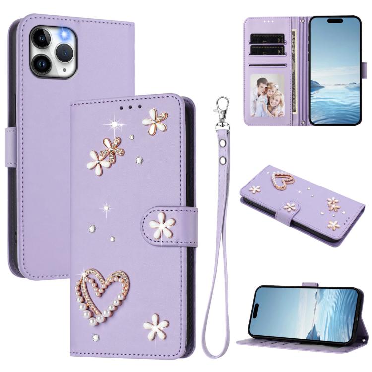ZS01 雙層心花素皮手機殼附手腕帶，適用 iPhone 13 Pro、iPhone 12 / 12 Pro、iPhone 12 Pro Max、iPhone 11 Pro Max、iPhone 11、iPhone 11 Pro