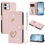 ZS01 雙層心花素皮手機殼附手腕帶，適用 iPhone 13 Pro、iPhone 12 / 12 Pro、iPhone 12 Pro Max、iPhone 11 Pro Max、iPhone 11、iPhone 11 Pro